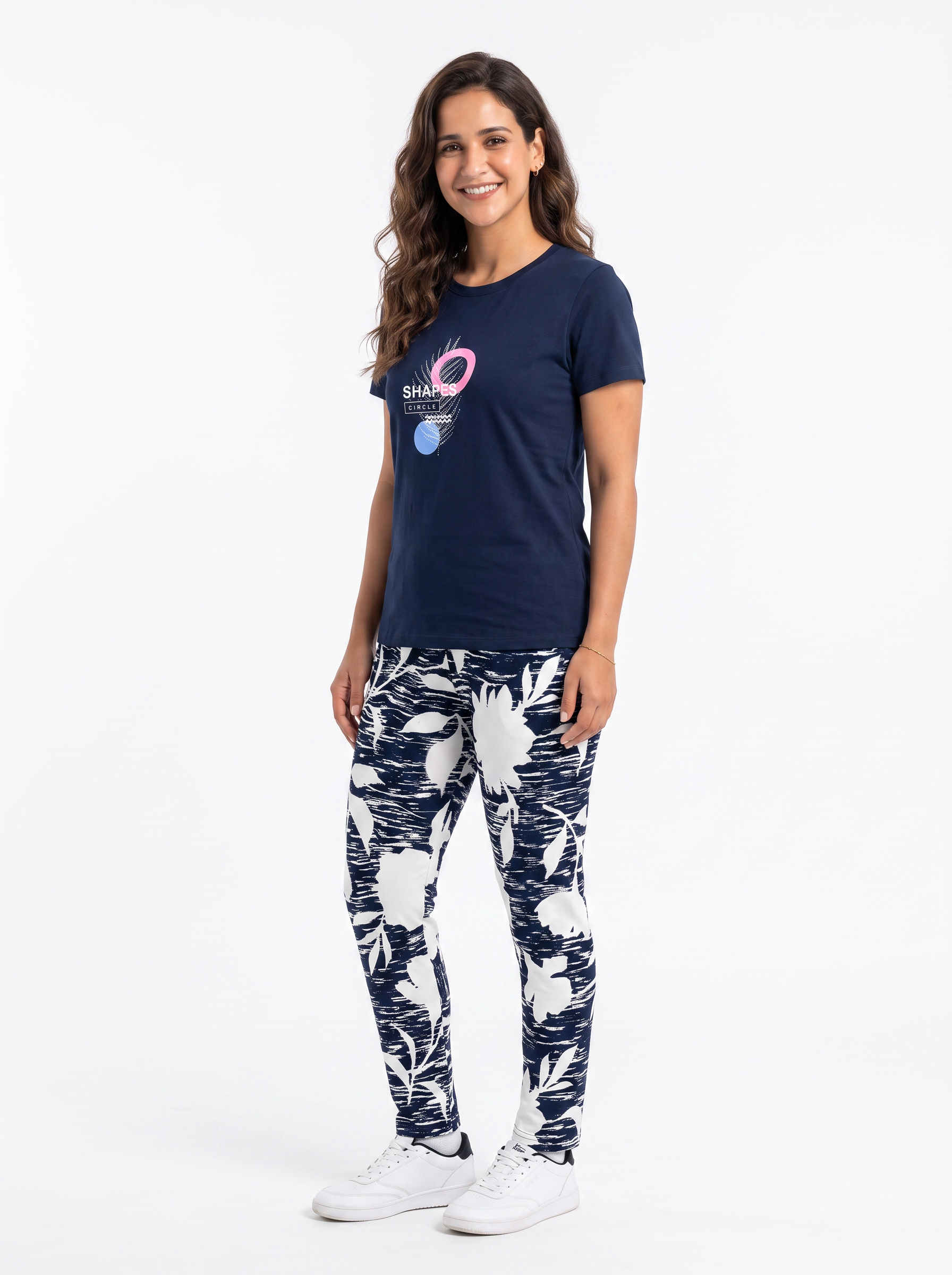 Cotton Top with Pyjama Night Suit - Navy - SS3060B