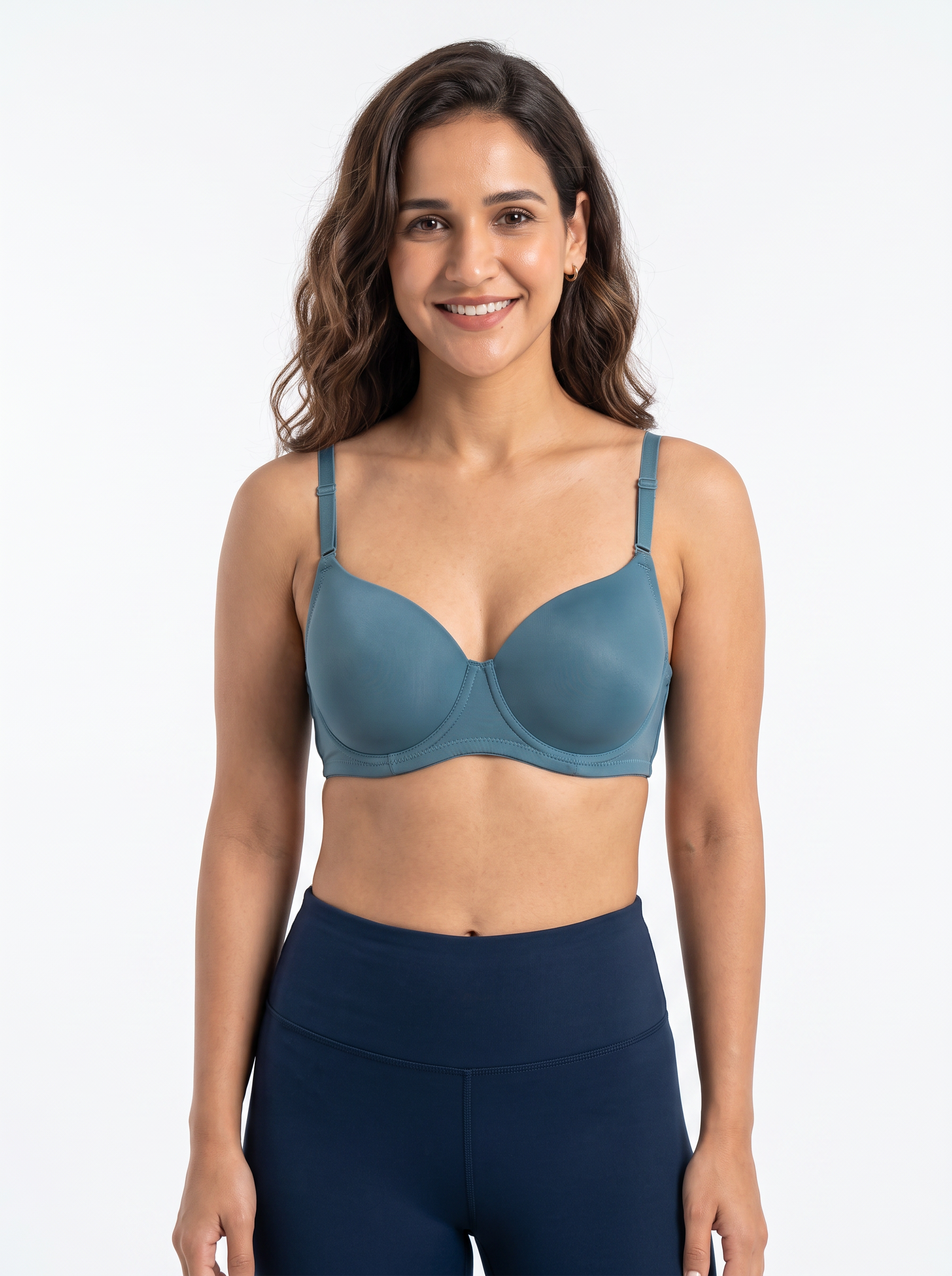 Polyamide Seamless Bra - Teal Blue - ECB102