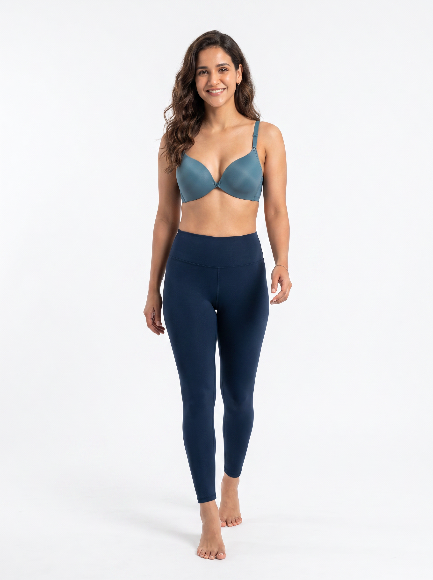 Polyamide Seamless Bra - Teal Blue - ECB102