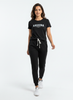 Cotton Top with Pyjama Night Suit - Black - 5237A