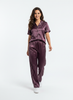 Satin Top with Pyjama Night Suit - Coca - 13368