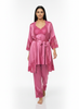 Satin 3-Piece Bridal Night Wear - Rose - 1600A