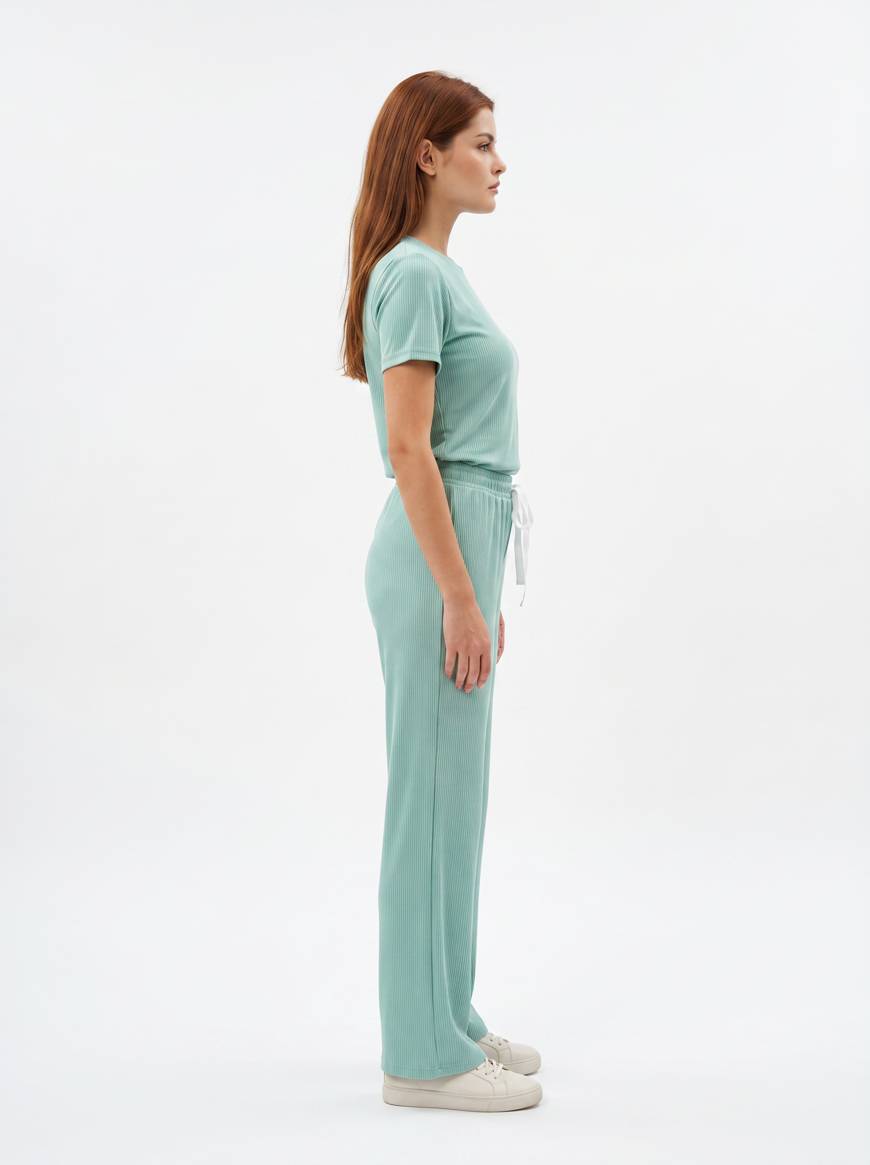 Lycra Co-Ord Set - Green - 4012