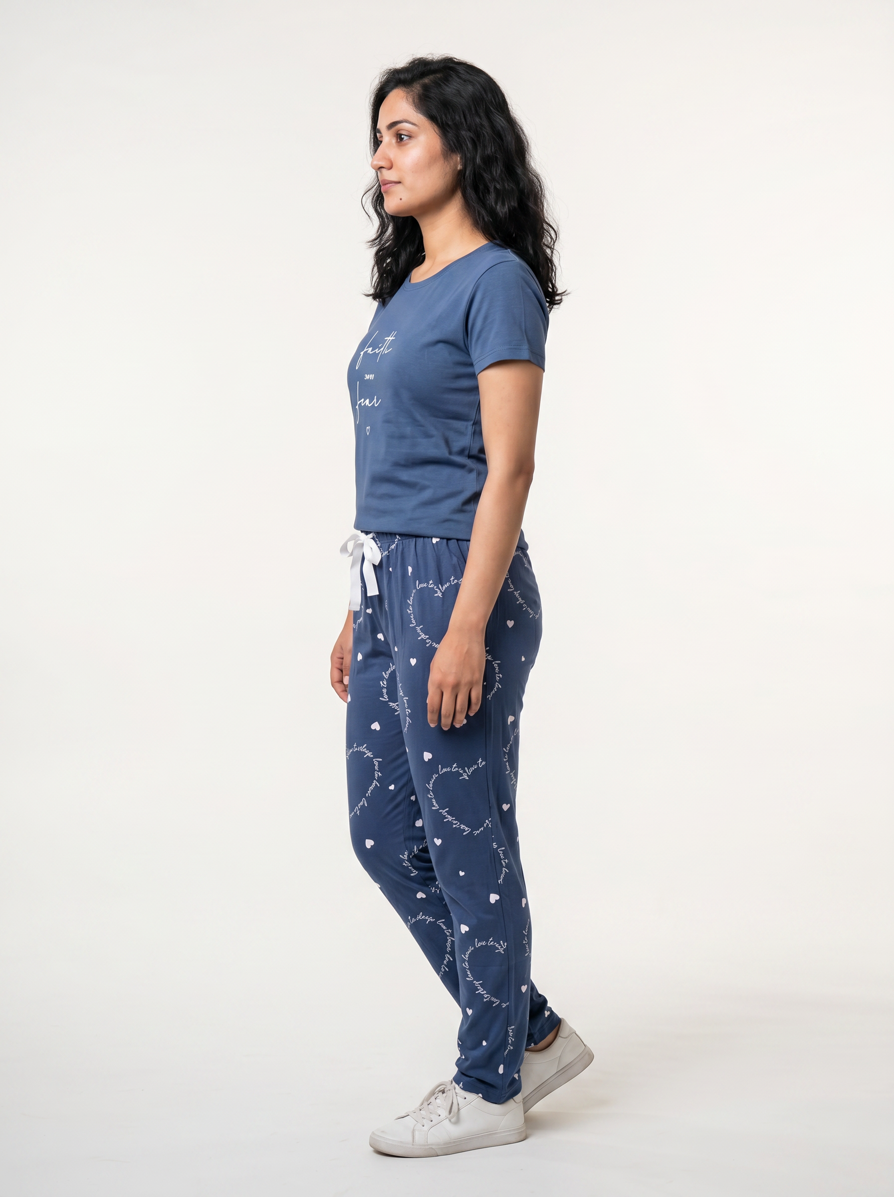 Cotton Top with Pyjama Night Suit - Royal Blue - SS2871
