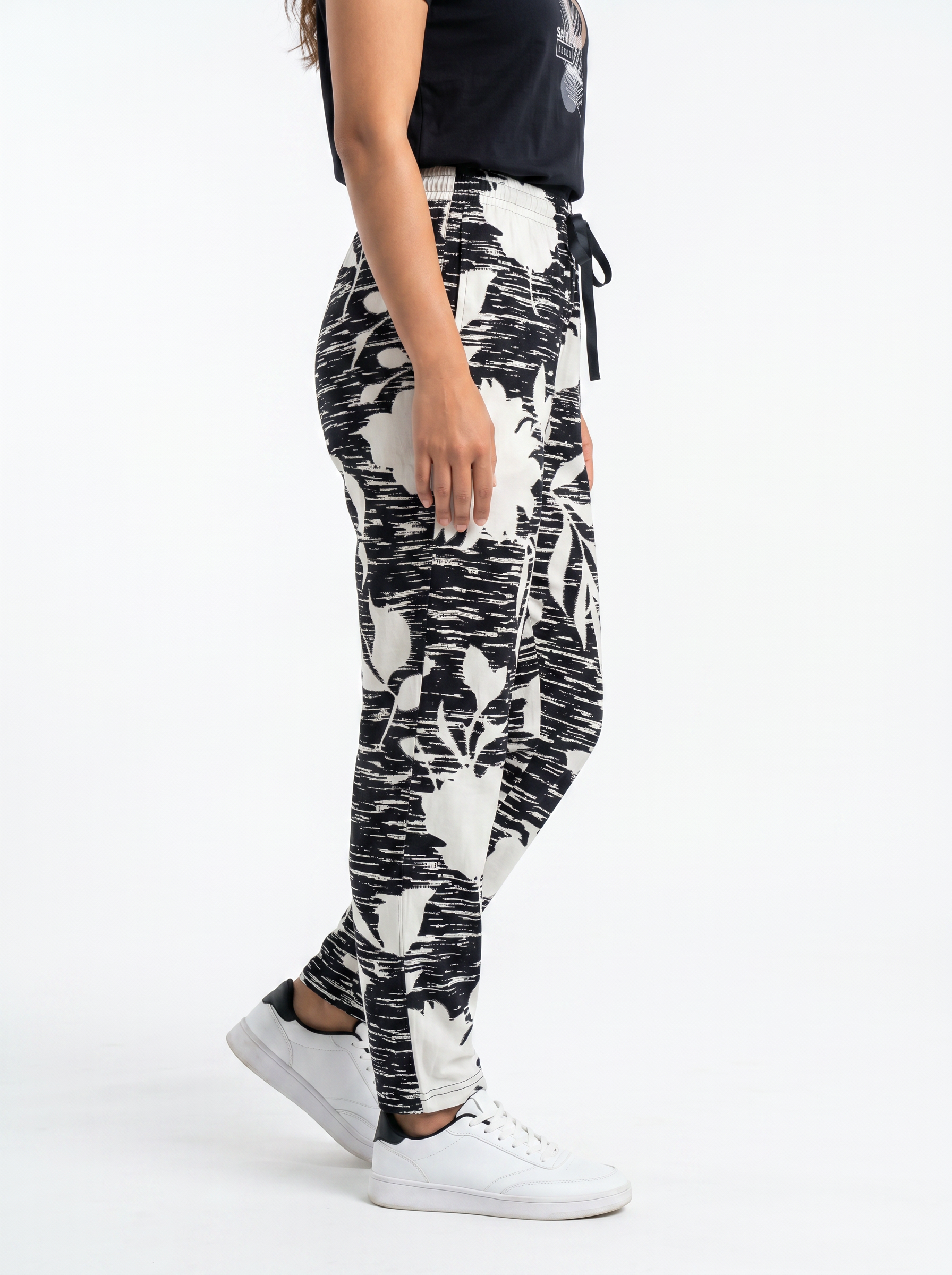 Cotton Top with Pyjama Night Suit - Black - SS3060A