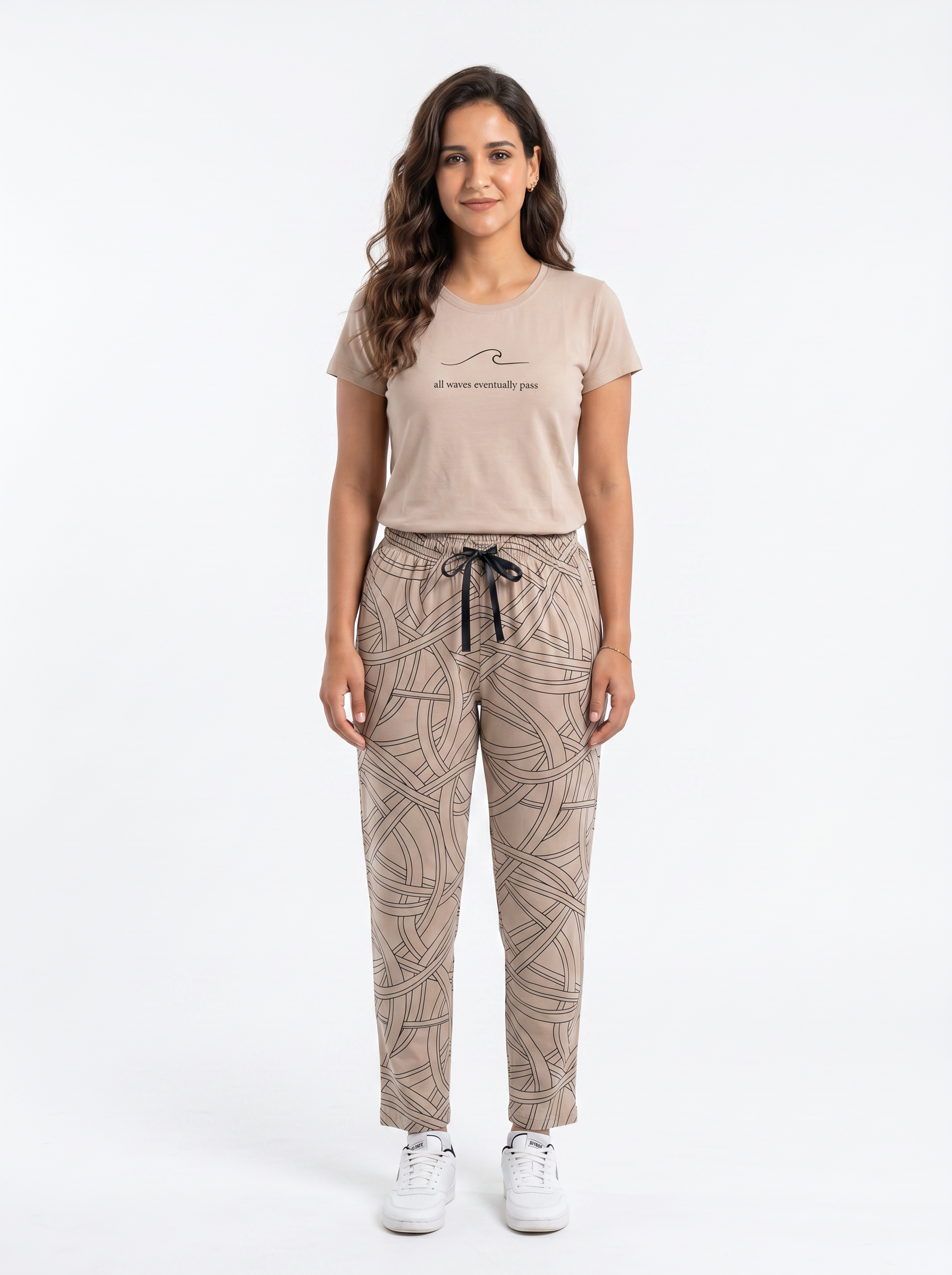 Cotton Top with Pyjama Night Suit - Skin - SS2876