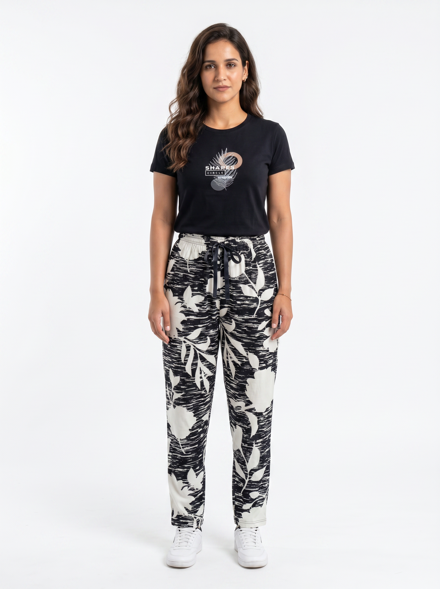 Cotton Top with Pyjama Night Suit - Black - SS3060A