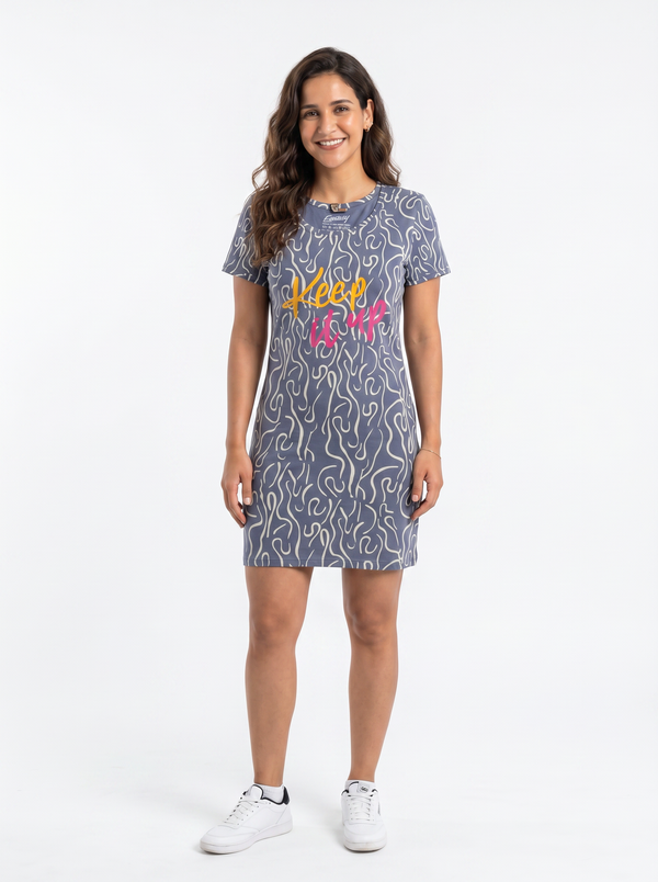 Cotton Top with Pyjama Night Suit - Purple - 5359B