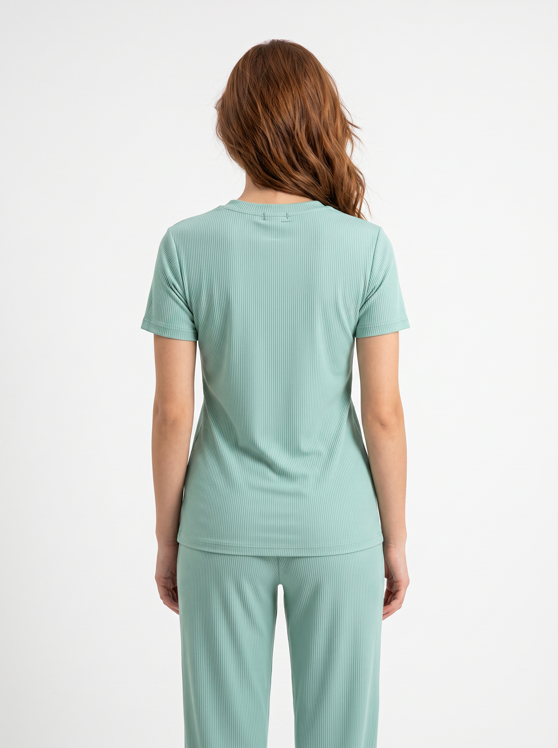 Lycra Co-Ord Set - Green - 4012