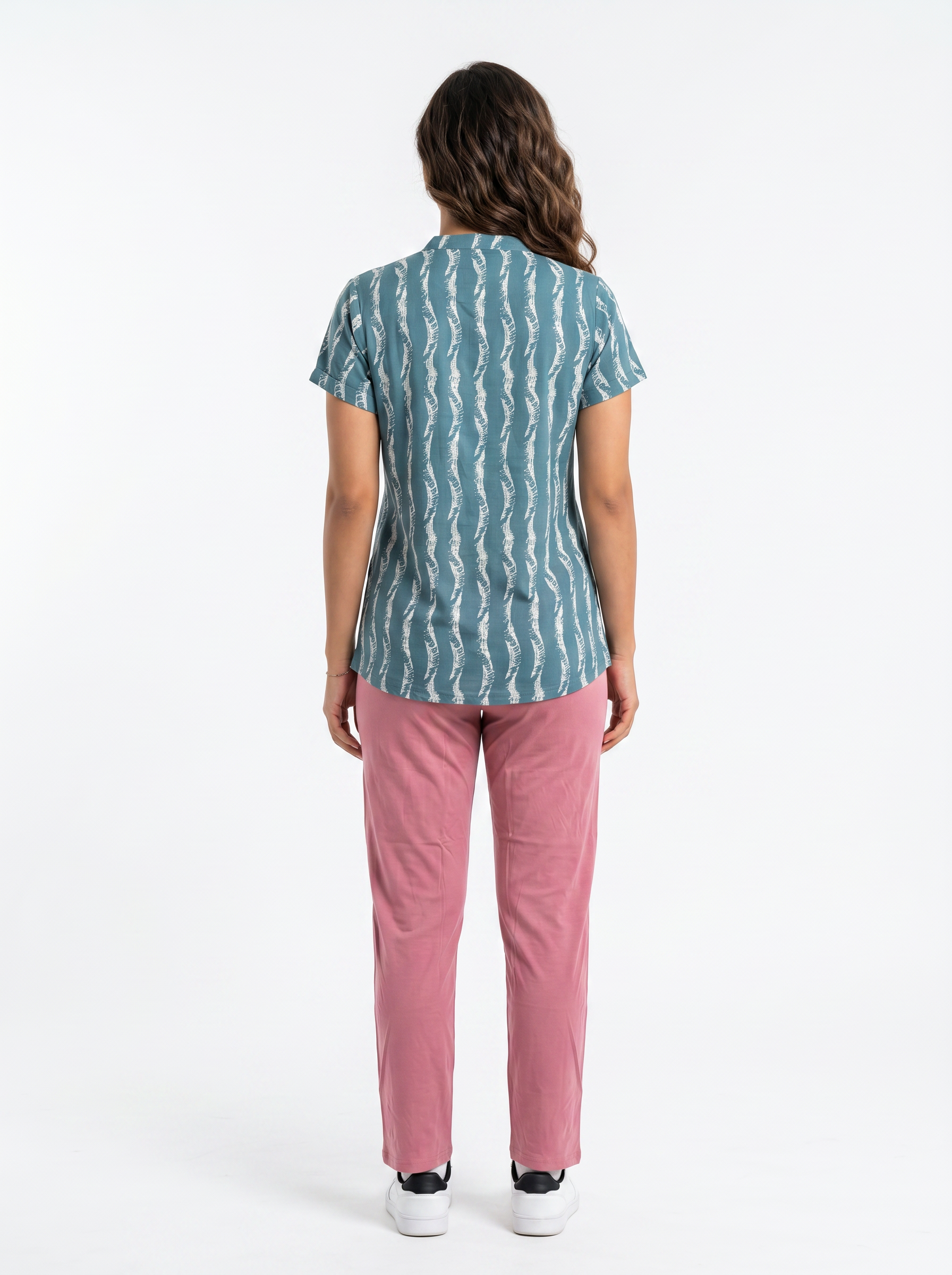 Cotton Top with Pyjama Night Suit - Green - 5249B
