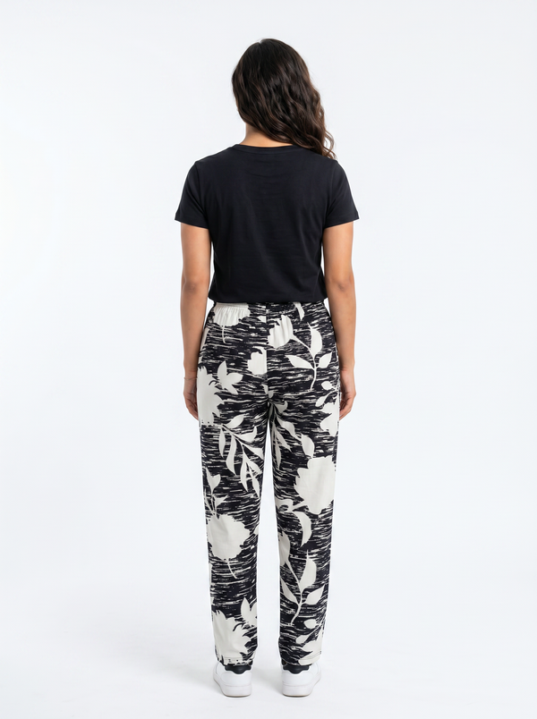 Cotton Top with Pyjama Night Suit - Black - SS3060A